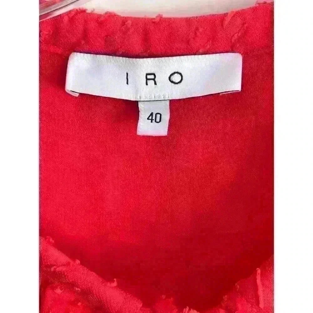 Iro Sz 40/US 8 Ragnhild Top Sleeveless Textured Boxy Red Summer Flowing Fun Cute - Picture 10 of 13